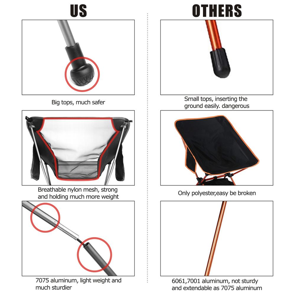 Chair Camping Portable Beach Hiking Picnic Seat Fishing Chair