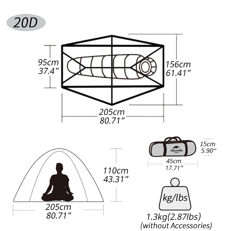 Cycling Tent 1 Person Ultralight Backpacking